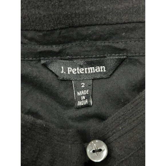 J. Peterman Womens Black Maxi Dress Embroidered Details Halter Neckline Sz 2 - Picture 5 of 9